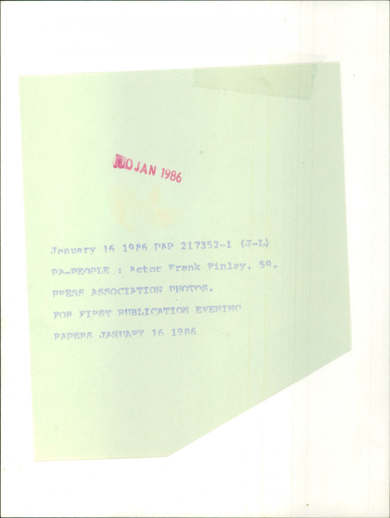 Frank Finlay, 59. - Vintage Photograph