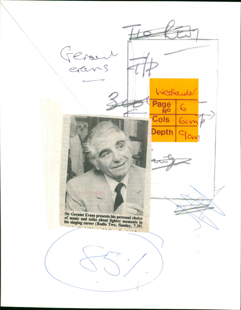 Sir Geraint Evans - Vintage Photograph