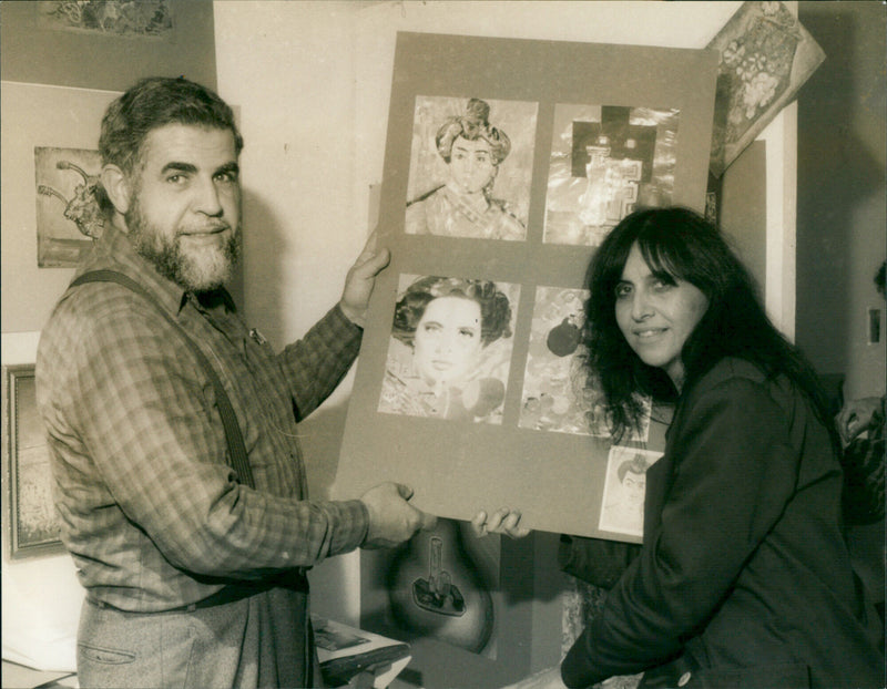 Tony Evora poses with an OCA student. - Vintage Photograph