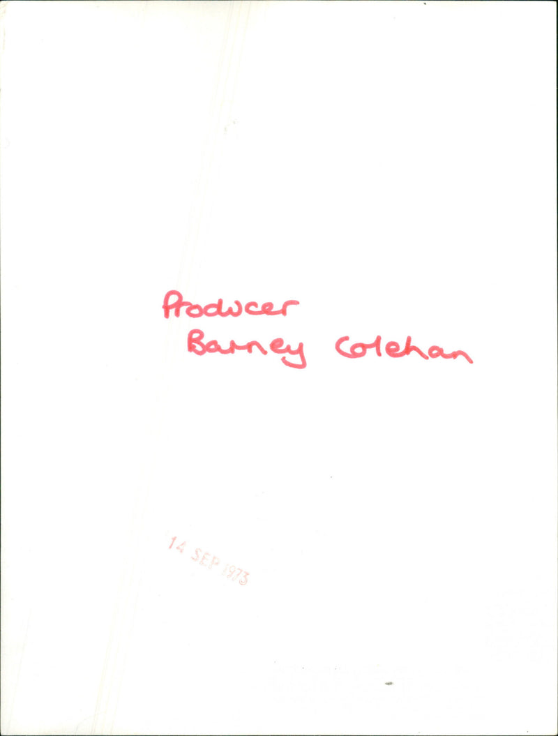 Producer Barney Colehan on the set of a film in 1973. - Vintage Photograph