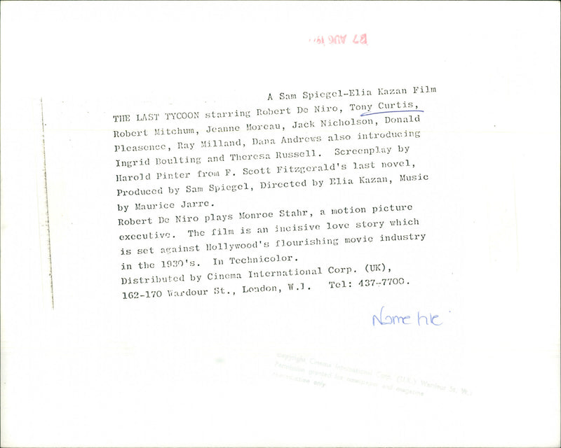 The Last Tycoon - Vintage Photograph