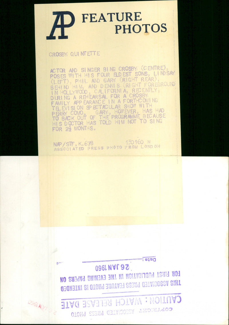 Bing Crosby - Vintage Photograph