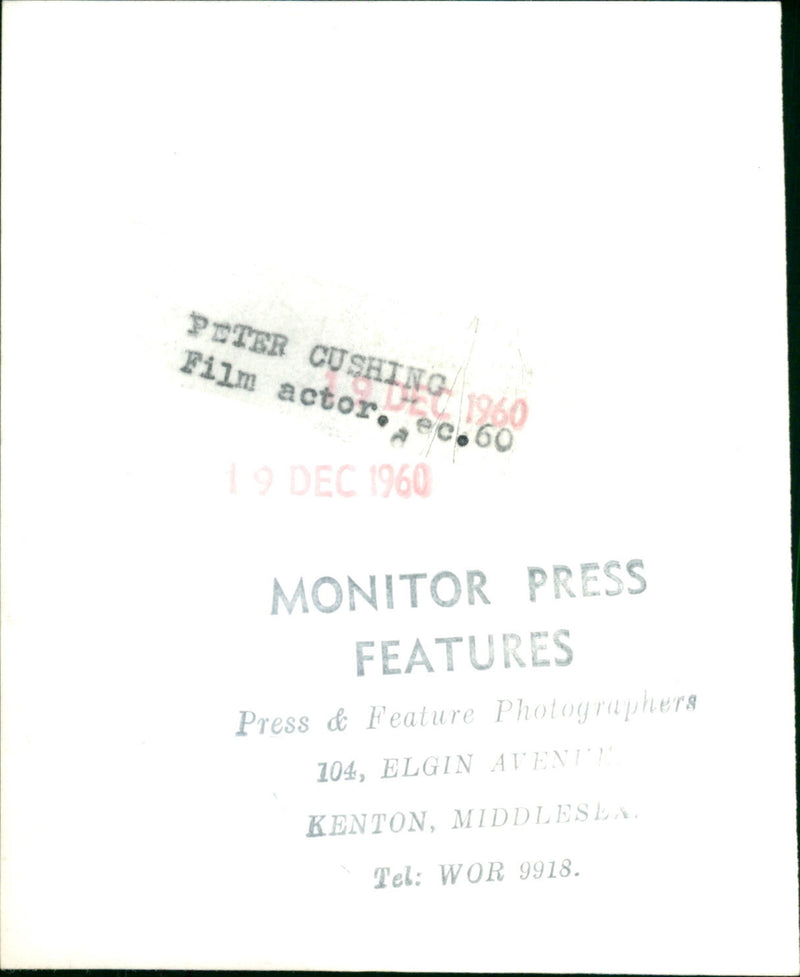 Peter Cushing - Vintage Photograph