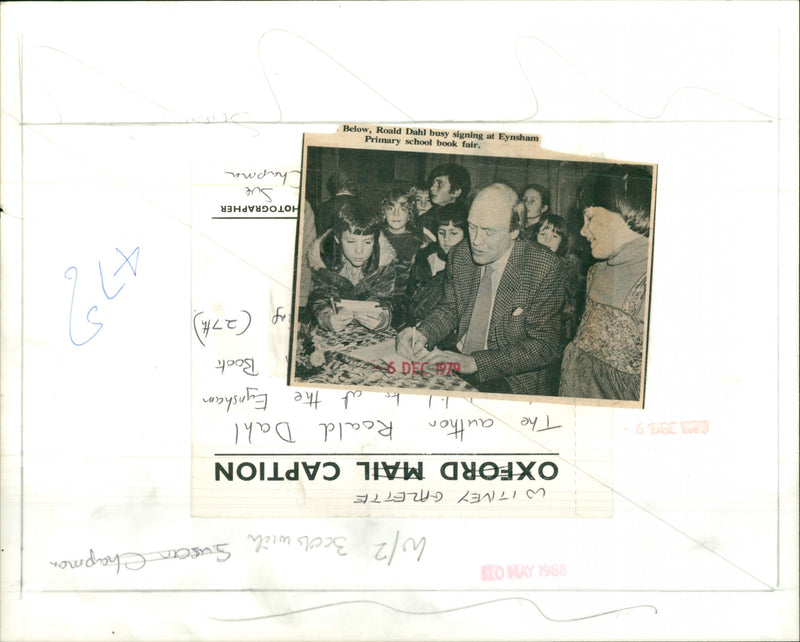 Roald Dahl signing at Eynsham - Vintage Photograph