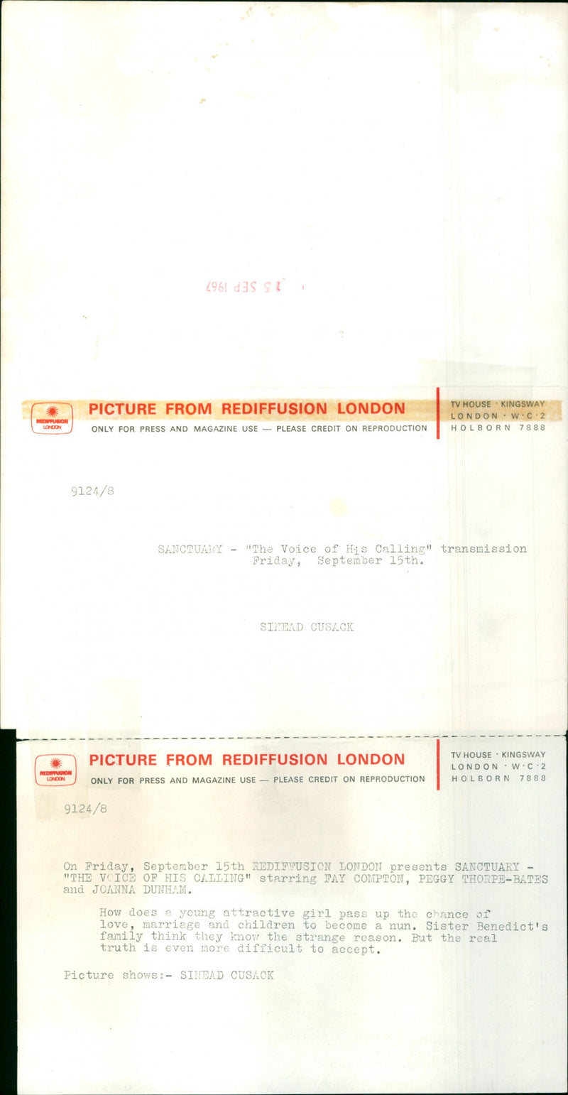 Sinead Cusack - Vintage Photograph