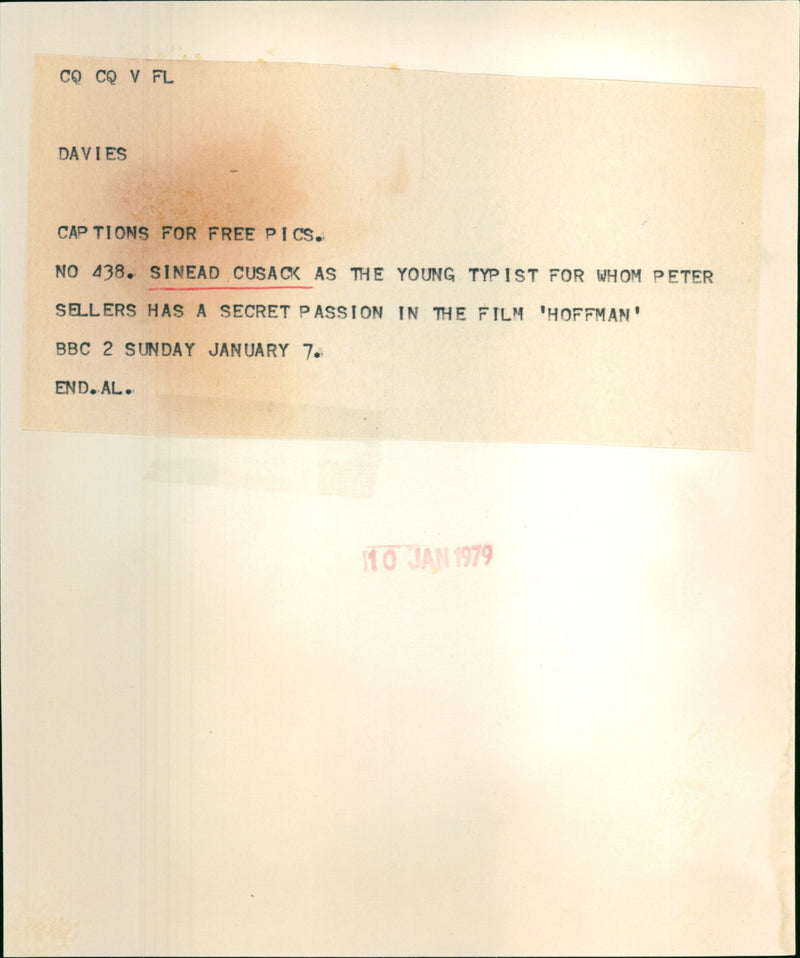 Sinead Cusack - Vintage Photograph