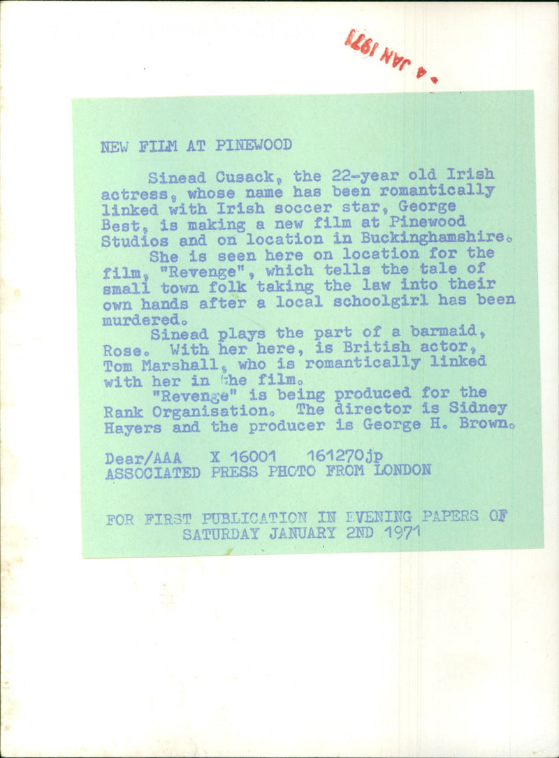 Sinead Cusack - Vintage Photograph