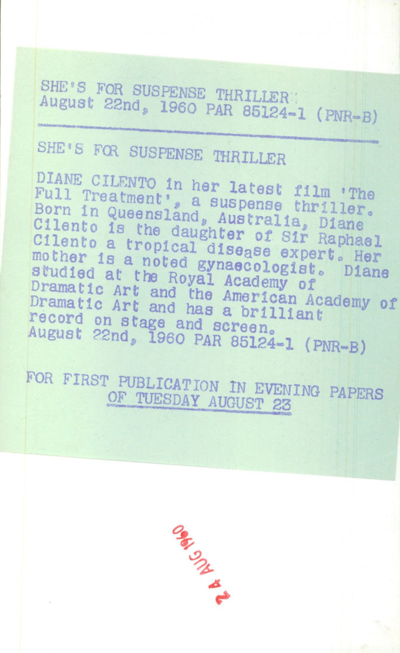 Diane Cilento - Vintage Photograph