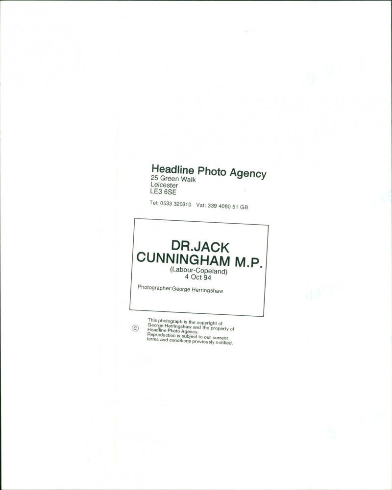 Dr Jack Cunningham - Vintage Photograph