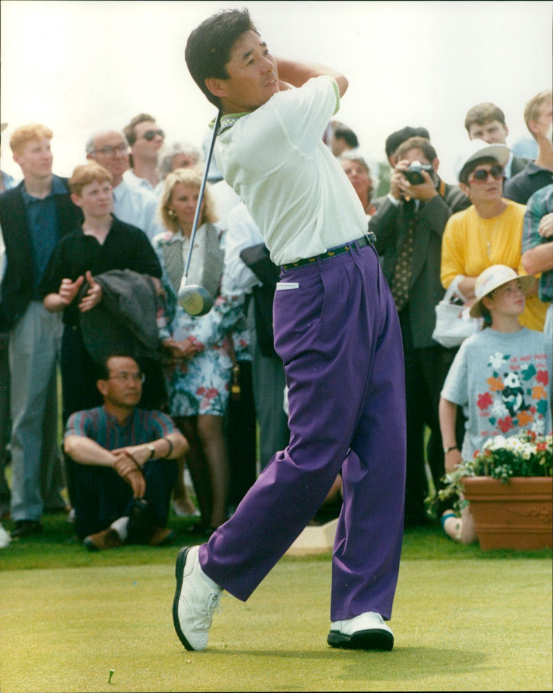 Joe Osaki Tees Golf Course officially opens in Oxfordshire. - Vintage Photograph