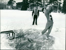 Golfing in snow - Vintage Photograph
