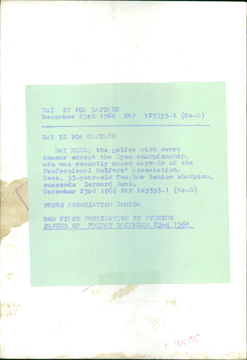 Dai Rees - Vintage Photograph