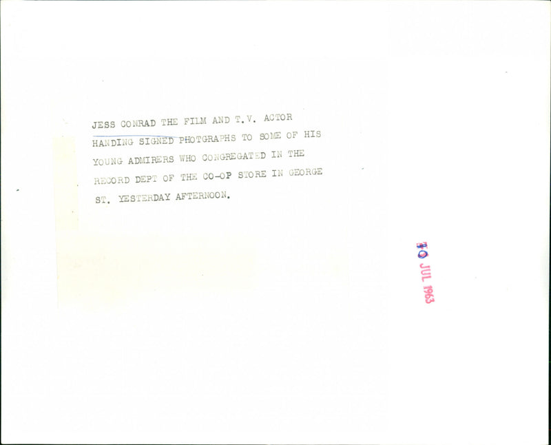 Jess Conrad - Vintage Photograph