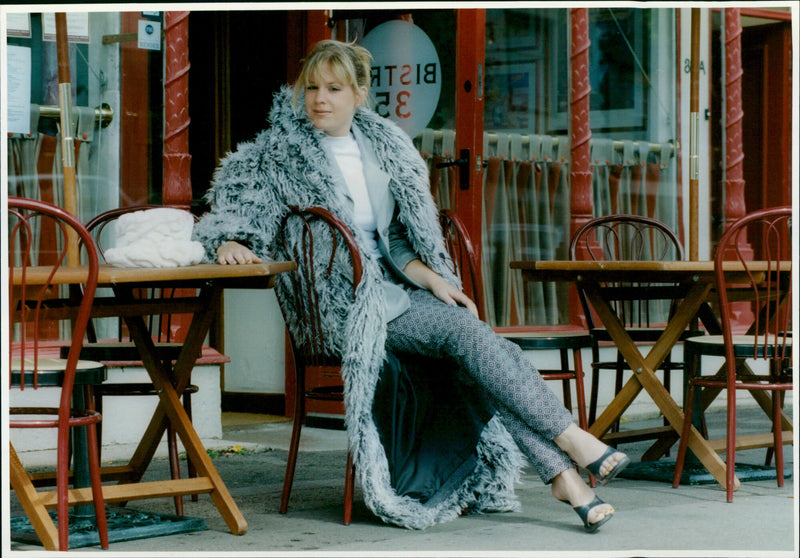 Model Clare Constable previews the upcoming fashion show at Middle Farm, Ramsden. - Vintage Photograph