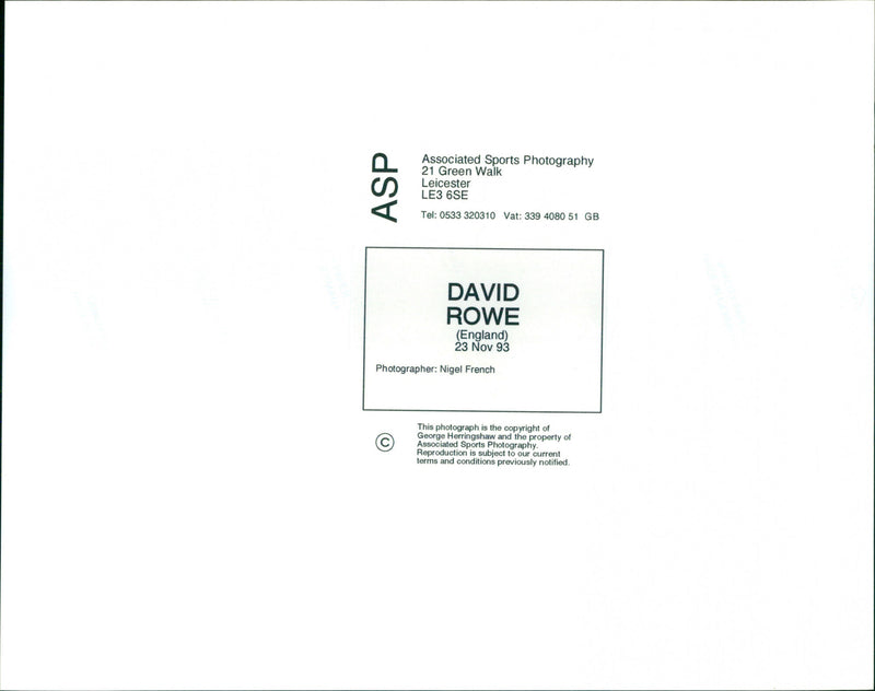 David Rowe - Vintage Photograph