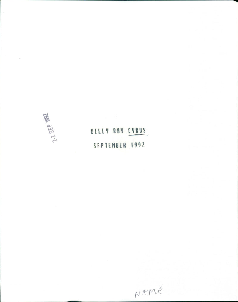 Billy Ray Cyrus - Vintage Photograph