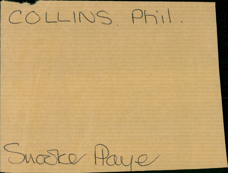 Phil Collins - Vintage Photograph