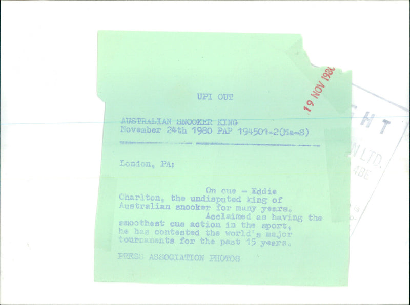 Eddie Charlton - Vintage Photograph