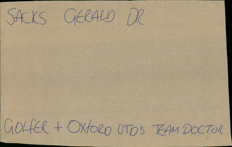 Dr. Gerald Sacks - Vintage Photograph