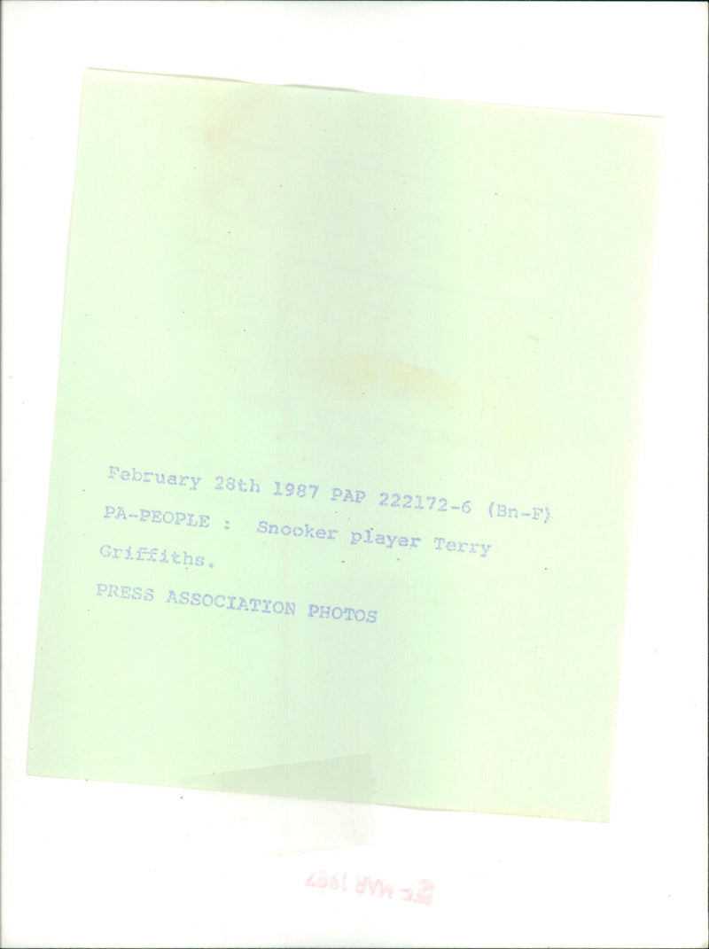 Terry Griffiths - Vintage Photograph