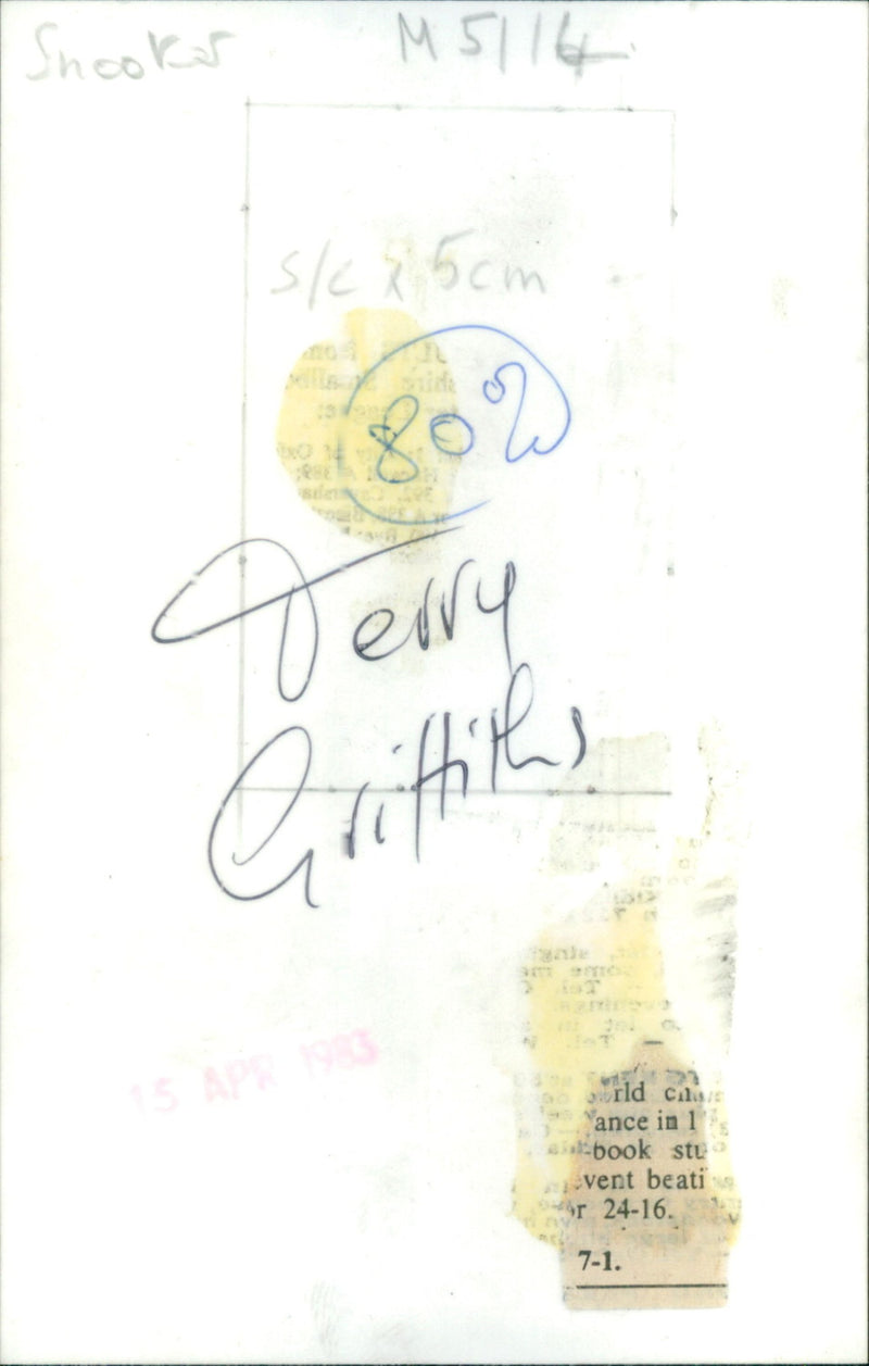 Terry Griffiths - Vintage Photograph