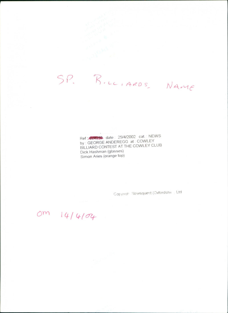 Dick Hashman - Vintage Photograph