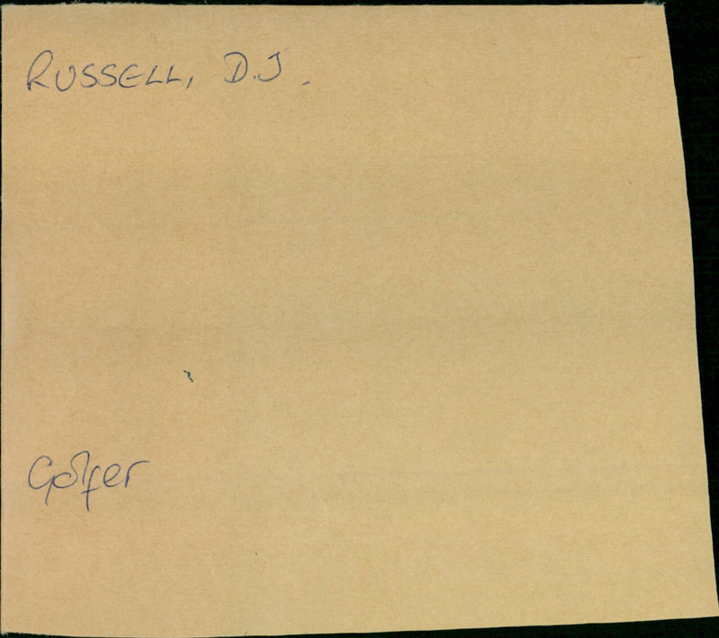 Russel D.J - Vintage Photograph