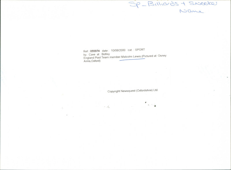 Malcolm Lewis - Vintage Photograph