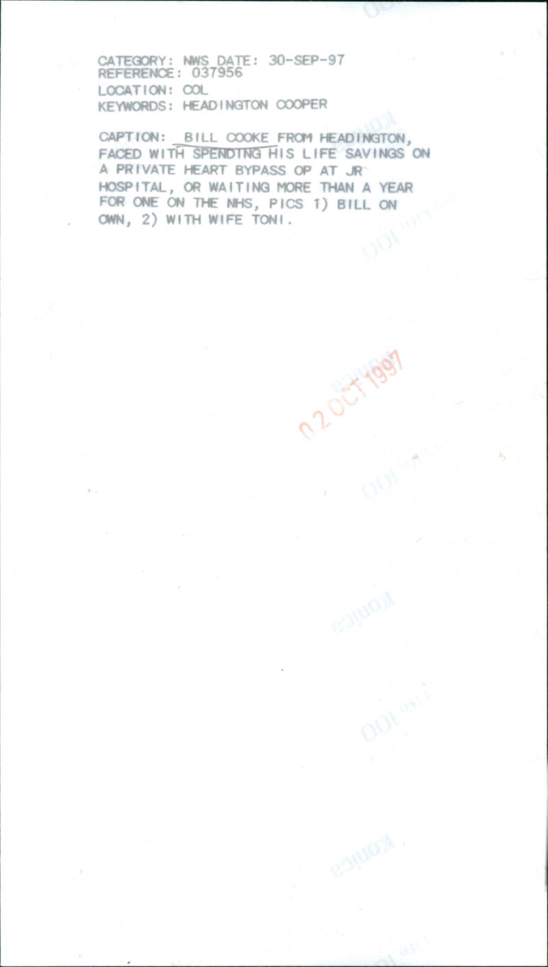 Bill Cooke, Toni - Vintage Photograph