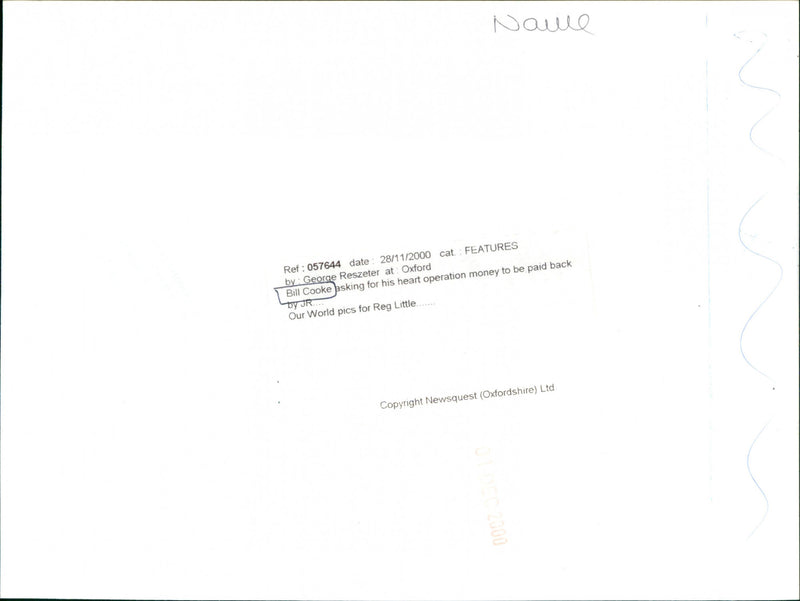 Bill Cooke - Vintage Photograph