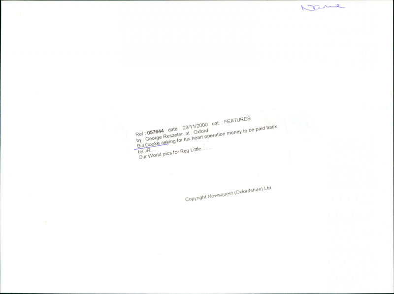 Bill Cooke - Vintage Photograph