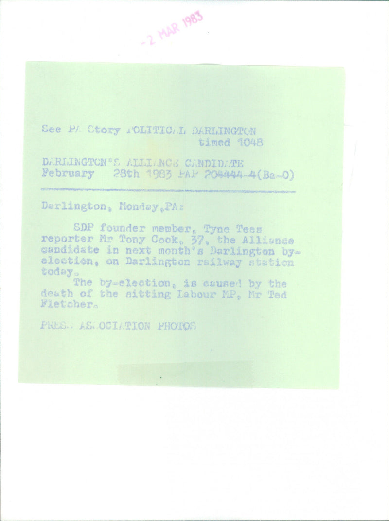 Tony Cook - Vintage Photograph