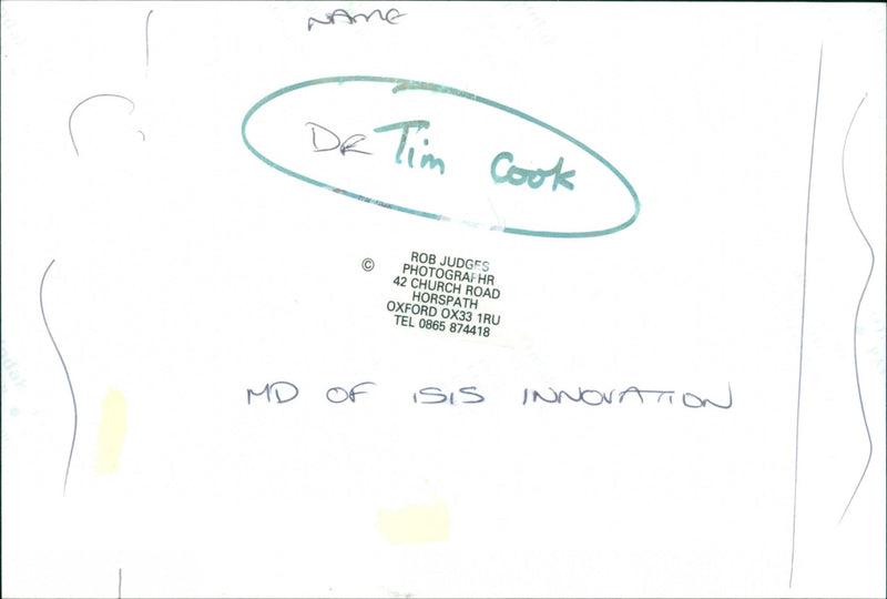 Dr. Tim Cook - Vintage Photograph