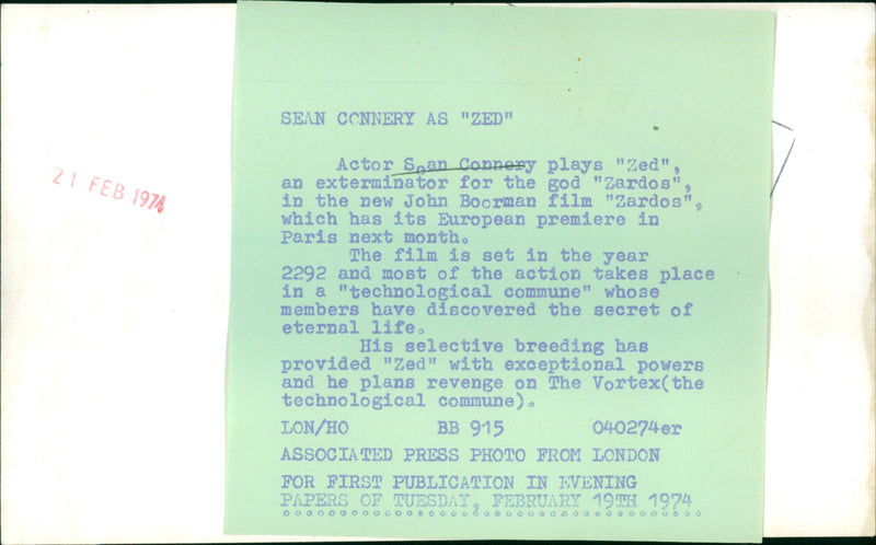 Sean Connery - Vintage Photograph