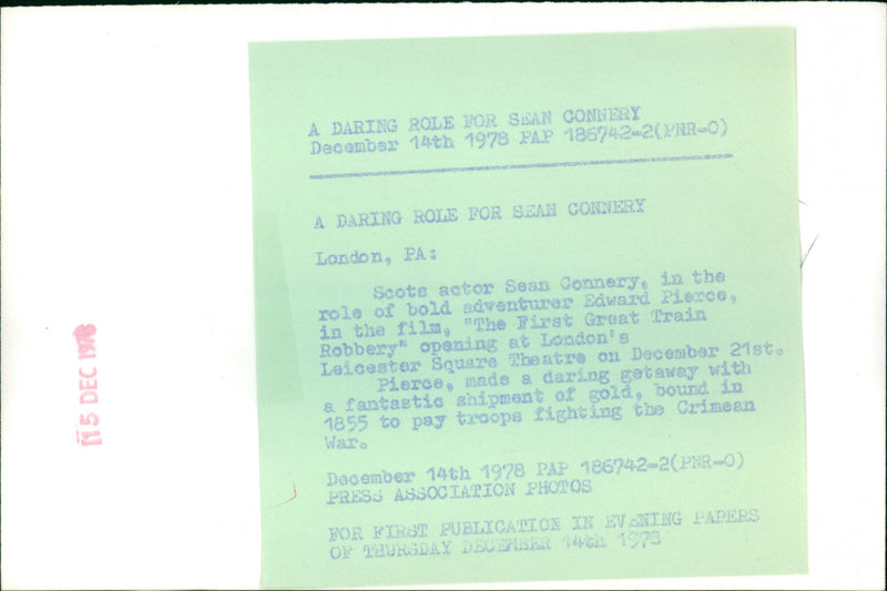 Sean Connery - Vintage Photograph