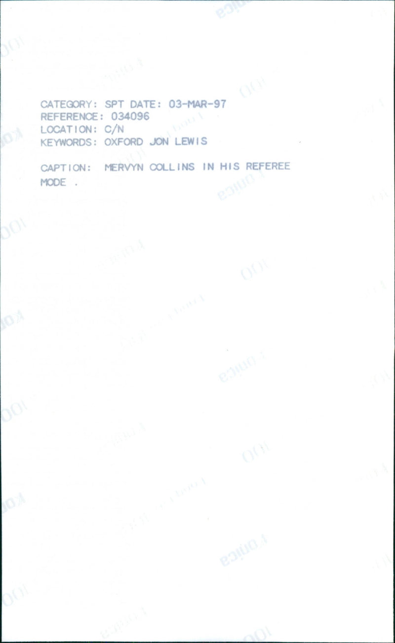 Mervyn Collins - Vintage Photograph