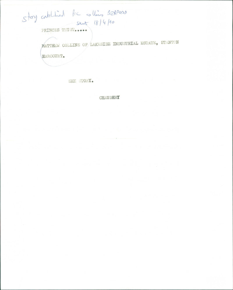 Matthew Collins - Vintage Photograph