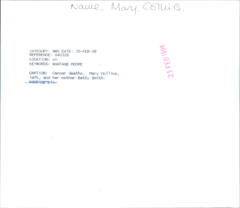 Mary Collins - Vintage Photograph