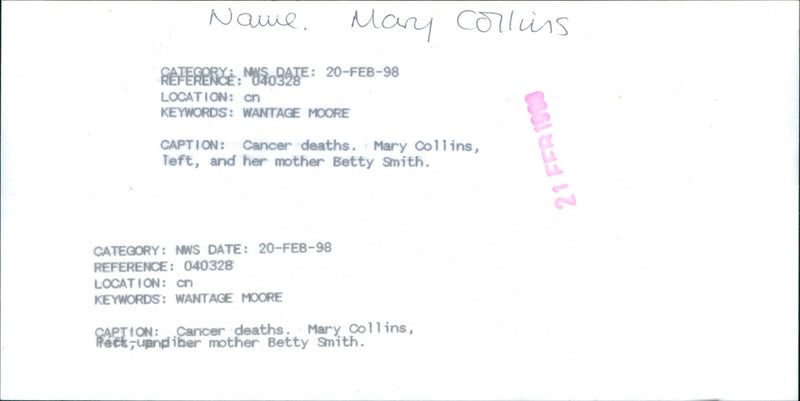 Mary Collins - Vintage Photograph