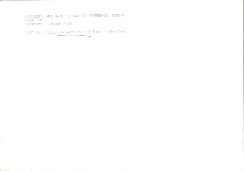 Kenneth Cope - Vintage Photograph