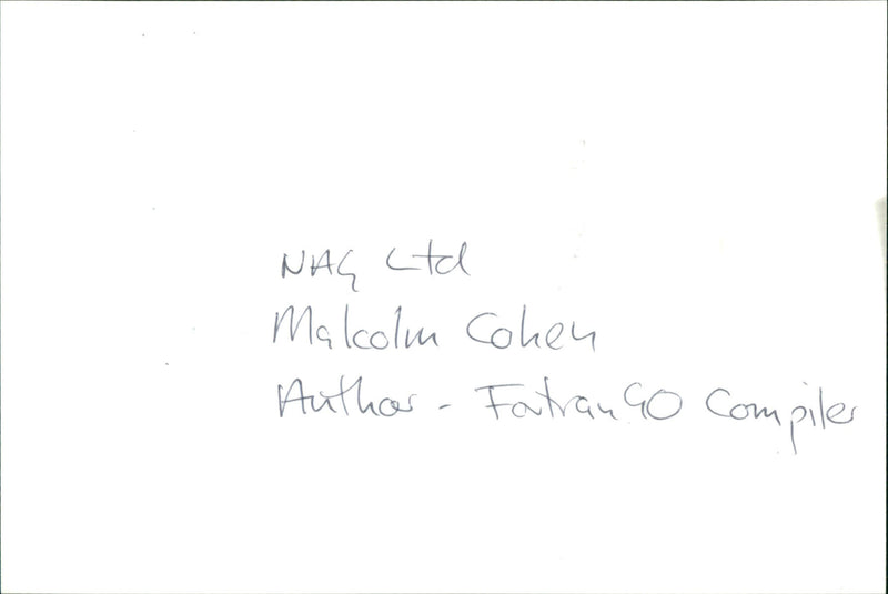 Malcolm Cohen - Vintage Photograph
