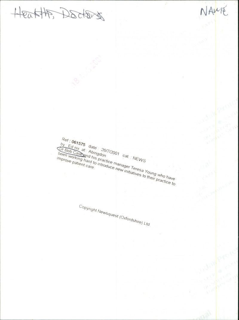 Dr. Bob Cave - Vintage Photograph