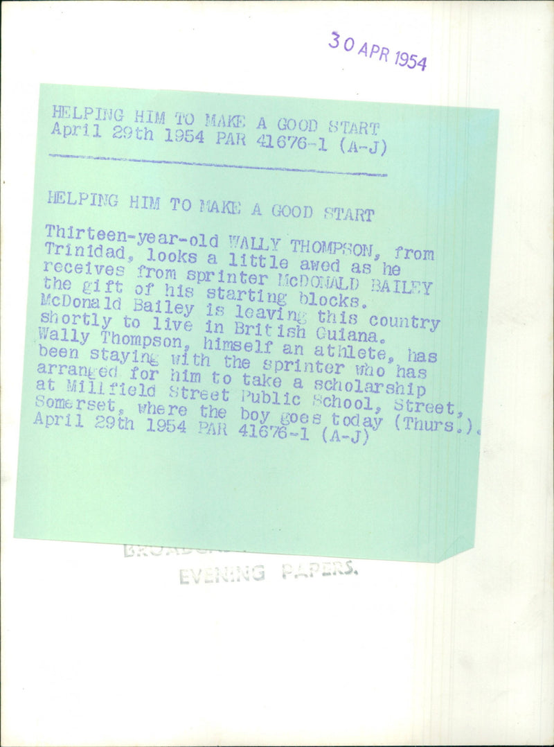 Wally Thompson, Mc Donald Bailey - Vintage Photograph