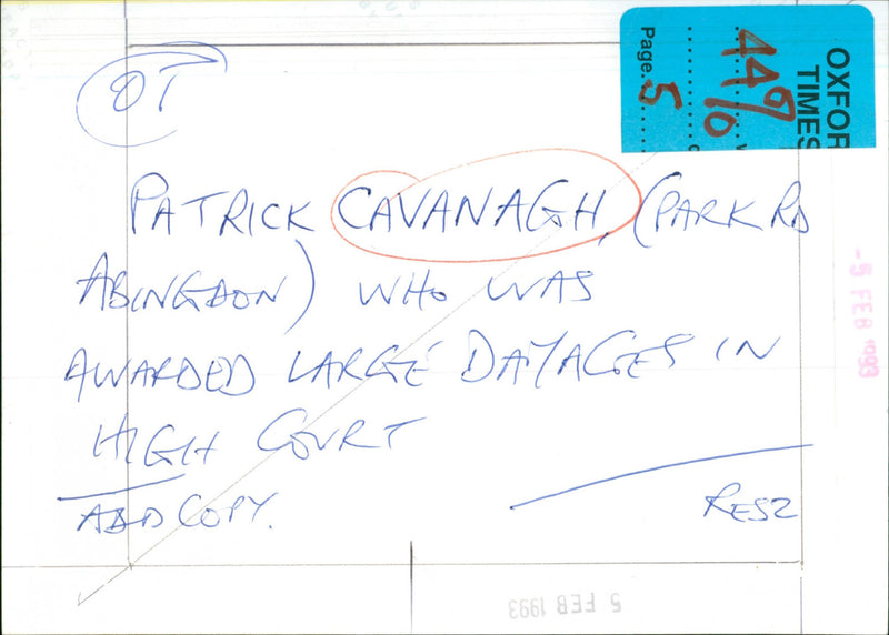 Patrick Cavanagh - Vintage Photograph