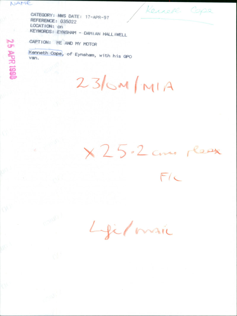 Kenneth Cope - Vintage Photograph