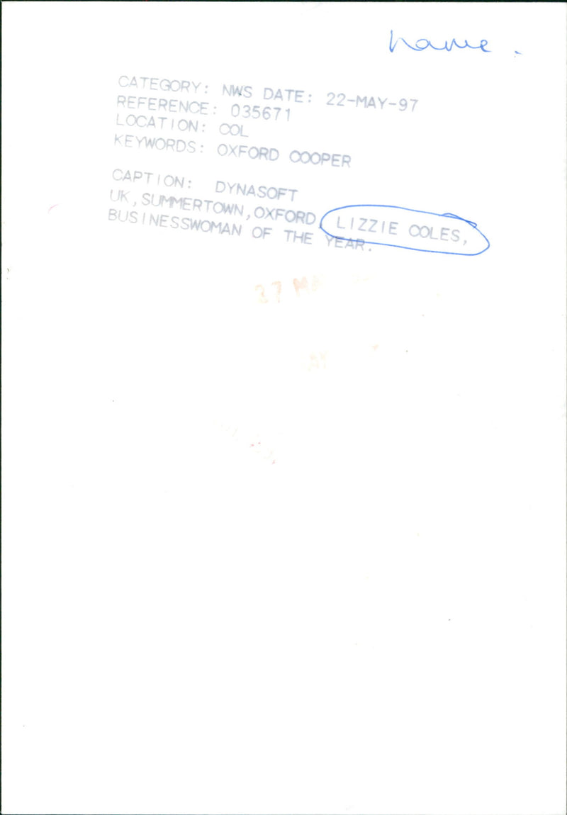 Lizzie Coles - Vintage Photograph