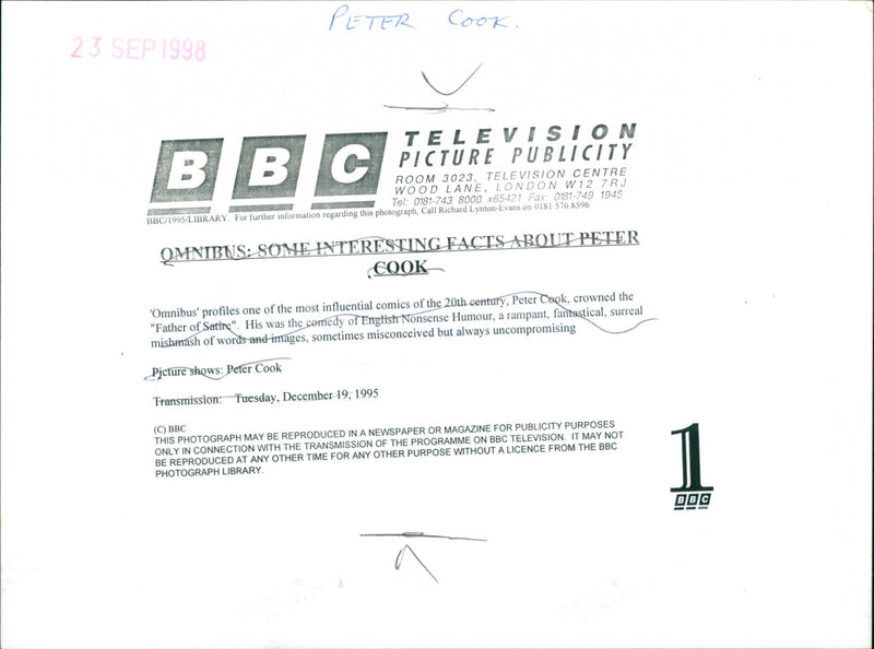 Peter Cook - Vintage Photograph