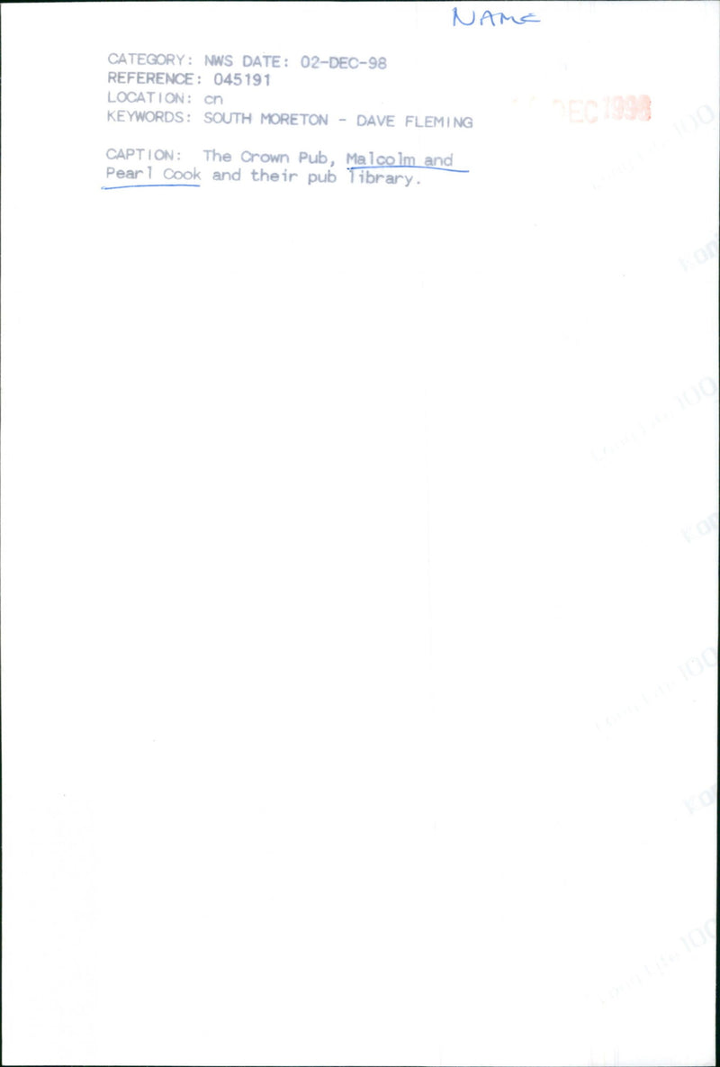 Malcom and Pearl Cook - Vintage Photograph