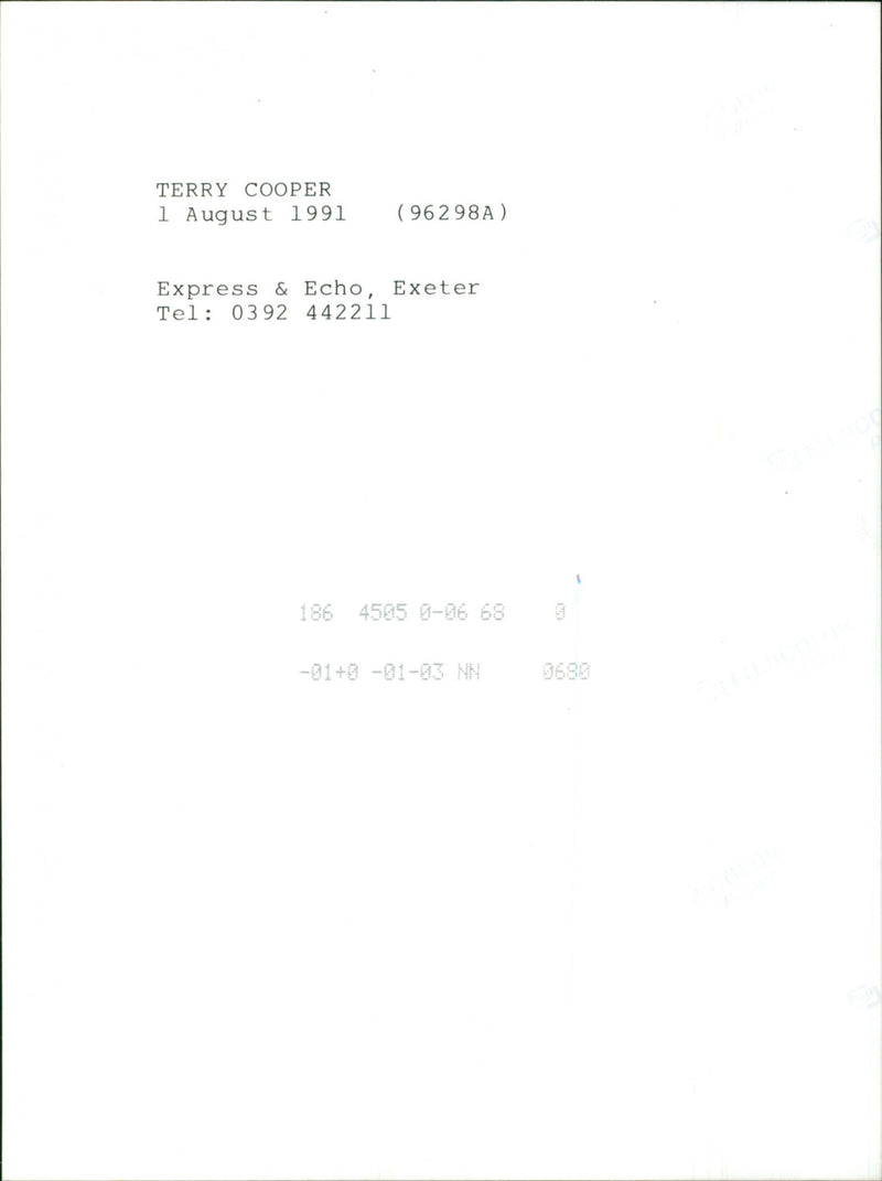 Terry Cooper - Vintage Photograph