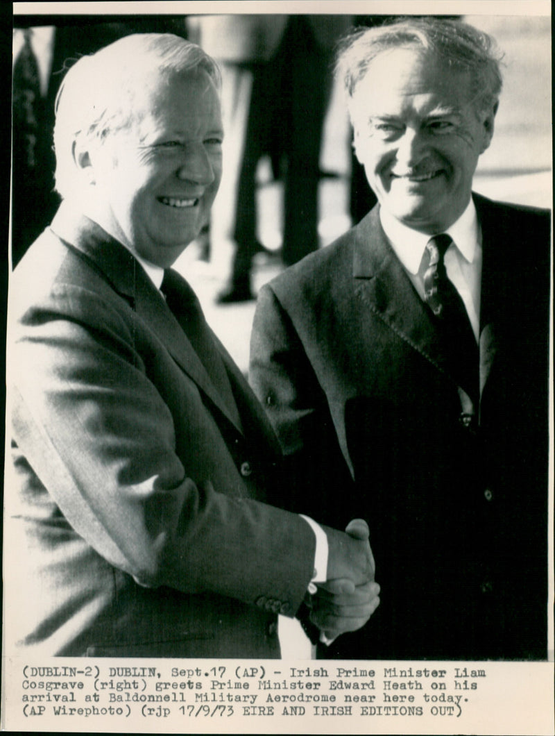 Mr Liam  Cosgrave, Edward Heath - Vintage Photograph